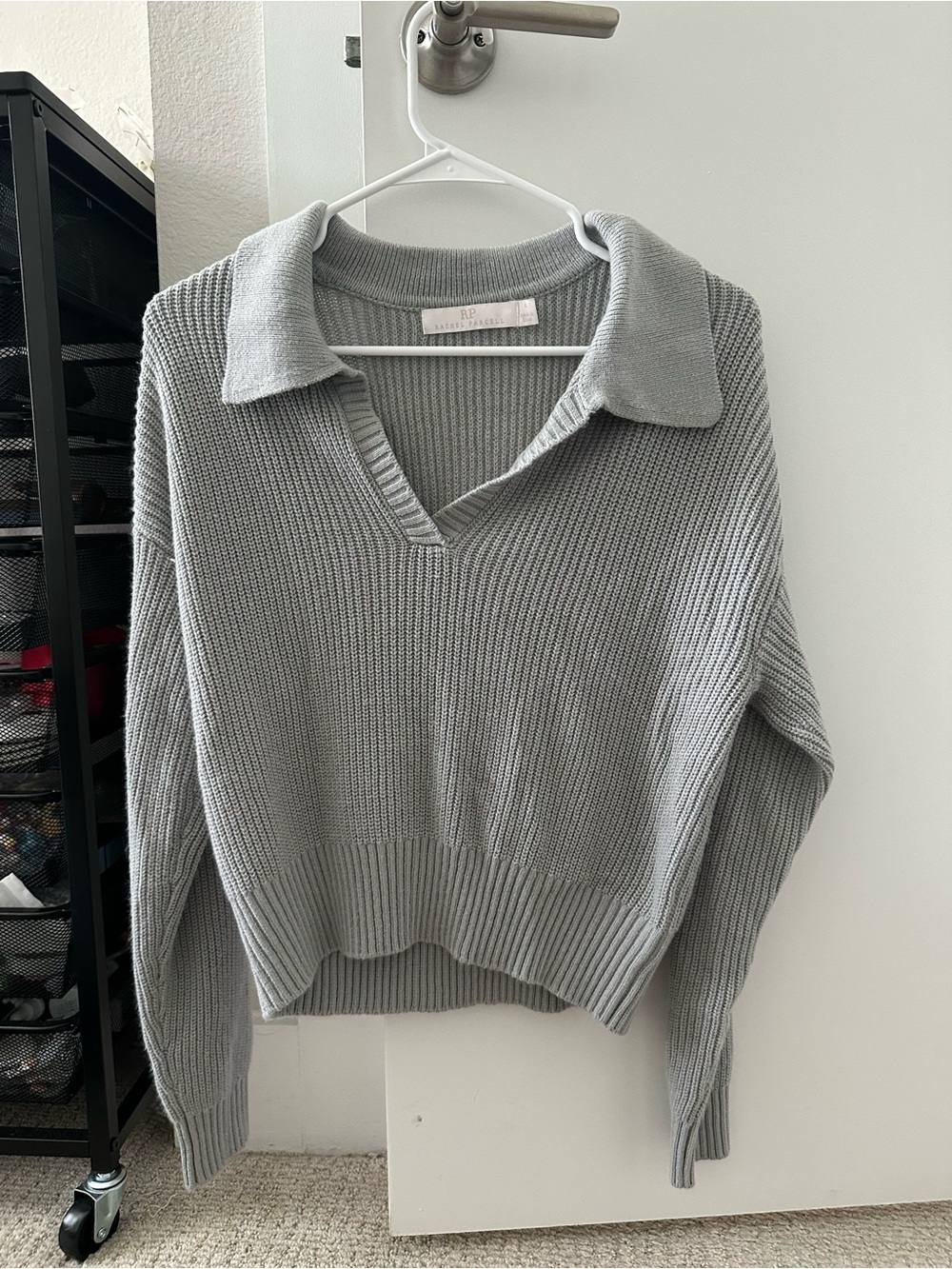 Rachel Parcell Light Gray Collared Knit Sweater - Women's Pullover